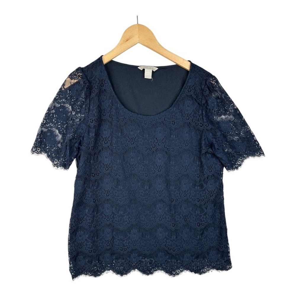 Banana Republic Women's Blue Lace Blouse Size Large